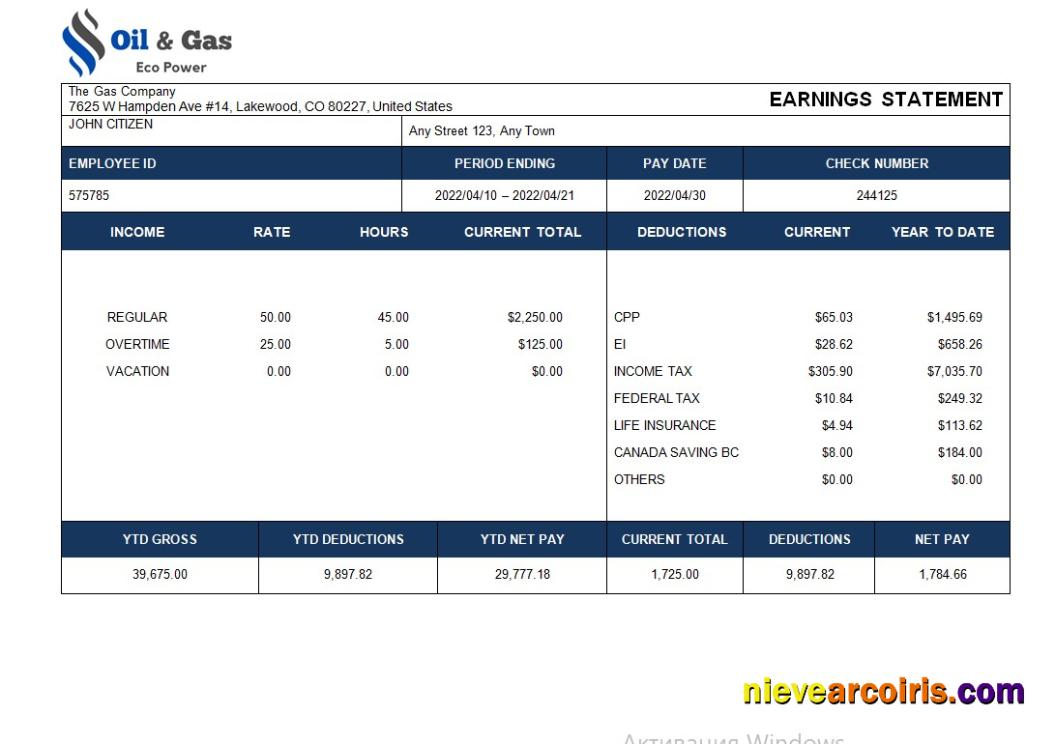 gas corporation paroll